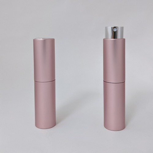 Pastel color travel size perfume purse atomizer packaging 8ml capacity aluminum outer case inner glass vial mist sprayer