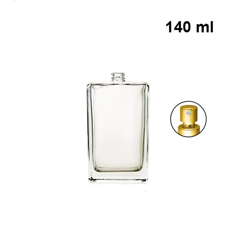 Transparent perfume glass spray bottle empty 75ml glass bottle with heavy bottom crimp neck