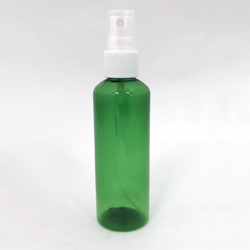 Environmental friendly 100ml cylinder shape injection color plastic bottle for alcohol and hand sanitizer packaging with mist sprayer