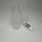 Best seller 50ml empty cylinder shape glass bottle with 18/415 neck size white actuator lotion pump and oversize cap for facial lotion