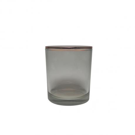 Quality Clear Glass with metal bronze case Candle Jars Candle making jars wholesale