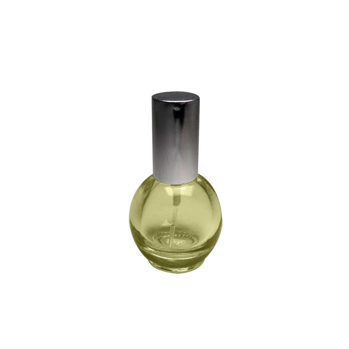 Shinny semi transparent yellow color 10ml globe shape glass bottle aluminum mist sprayer for perfume fragrance packaging