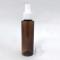 Injection amber color 100ml cylinder shape plastic bottle with white plastic mist sprayer and transparent PP Cap