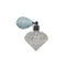 Unique design empty 35ml diamond shape glass perfume bottle with perfume liquid bulb atomizer light blue net color